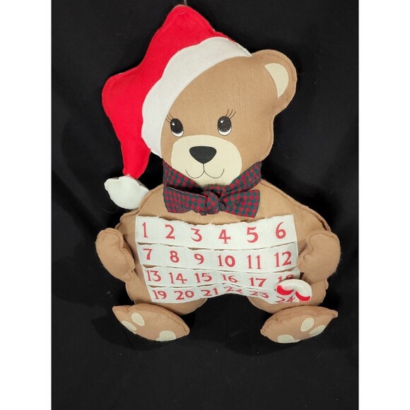 Teddy Bear in Santa Hat Advent Calendar Christmas Decoration Stuffed Felt - Picture 9 of 12